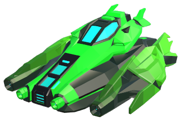 TITAN VX-9 anti-gravity frame, heavy green hull.